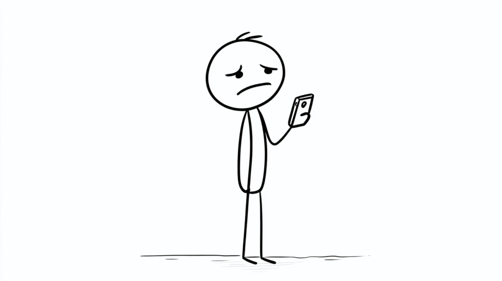 スマホを見て嫌な顔をしている人